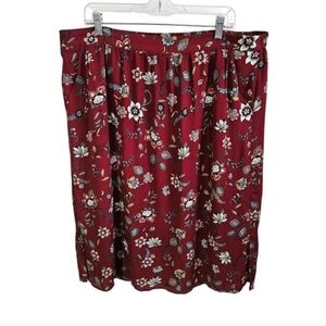 NWT Loft Red Floral Skirt Size XS